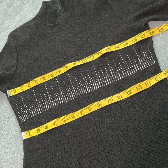 Vintage Black Wide Leg Jumpsuit Large Mod Disco Whimsigoth Designer - Picture 4 of 13